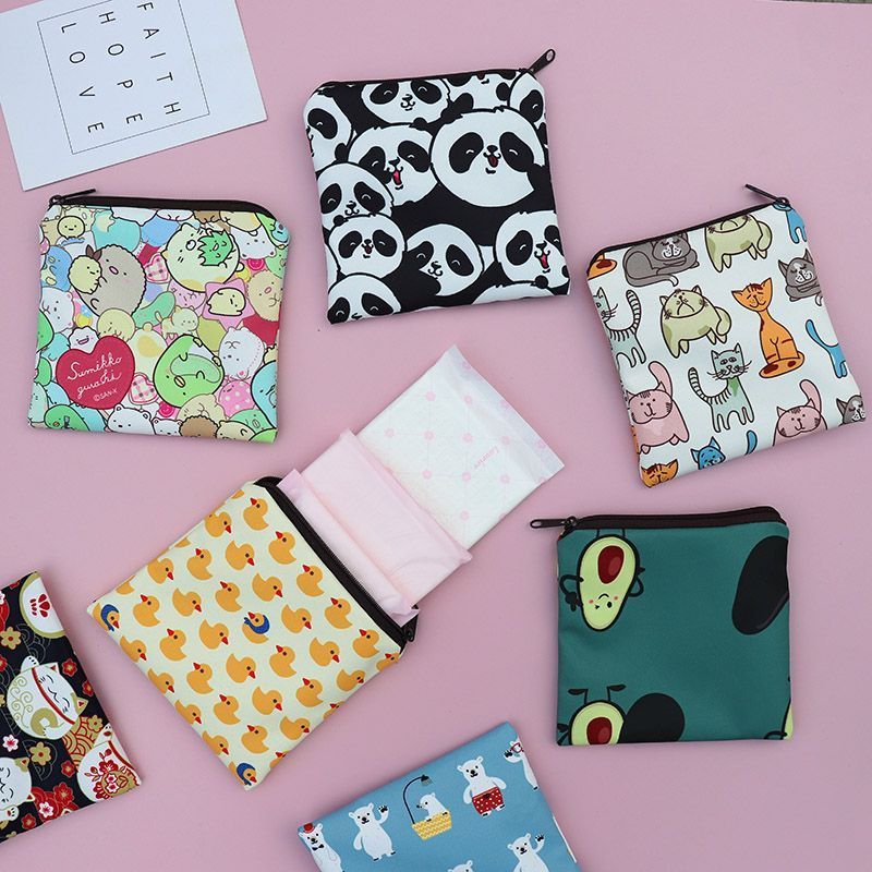 Bao đựng băng vệ sinh họa tiết hoạt hình, nhỏ gọn tiện lợi