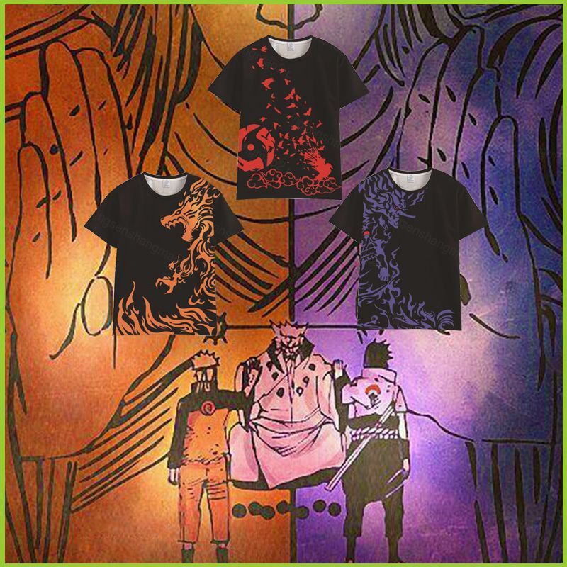 Áo Tee cosplay Naruto ngắn tay cho nhân vật Sasuke, Itachi và Boruto - Phù hợp Halloween & Giáng sin