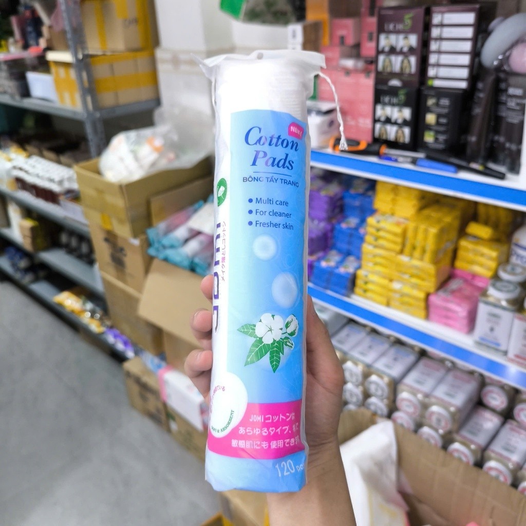 [Hàng Cty] Bông Tẩy Trang Jomi 100% Cotton Túi 120 miếng Mềm Mịn An Toàn Cho Da, Thấm Hút Tốt - Jron