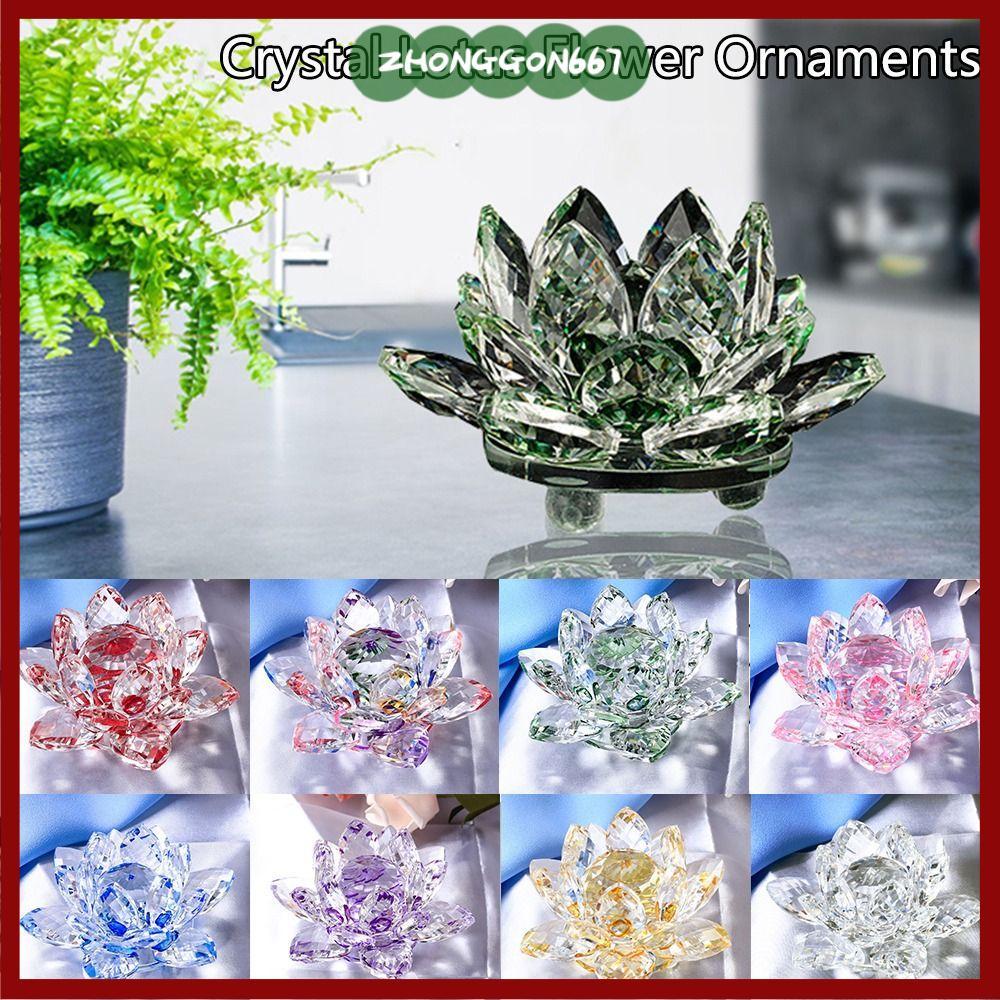 ZHONGGON67 Pha Lê Hoa Sen Hình Lưu Niệm Quà Tặng Gia Đình & Văn Phòng Bộ Sưu Tập Chất Lượng Cao Thủy