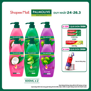 Bộ 2 Dầu gội Palmolive kèm xả 2-trong-1 chiết xuất thiên nhiên 600ML
