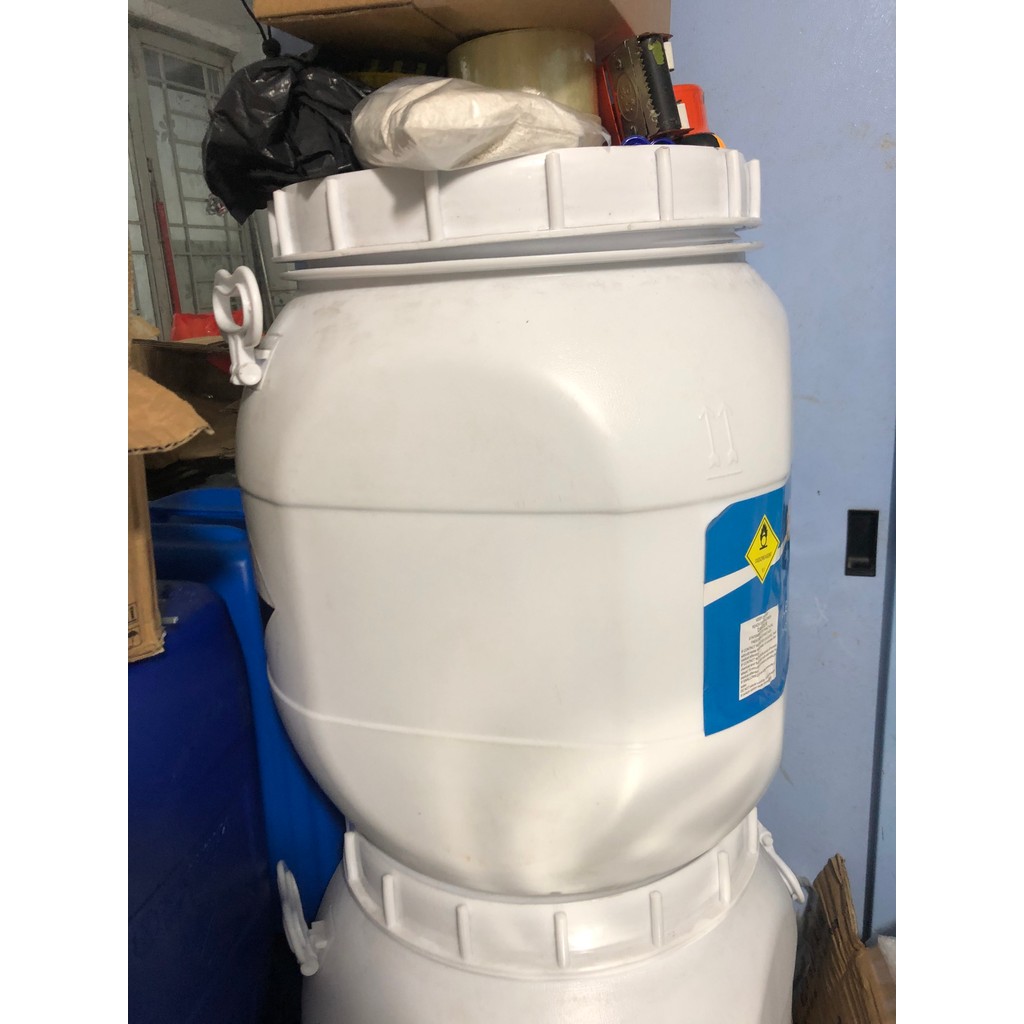 (Nhựa HPDE) Thùng phi nhựa cũ 50l, thùng phuy xanh cũ 50l , thùng đựng nước cũ 50l,... (mới 80% - 90