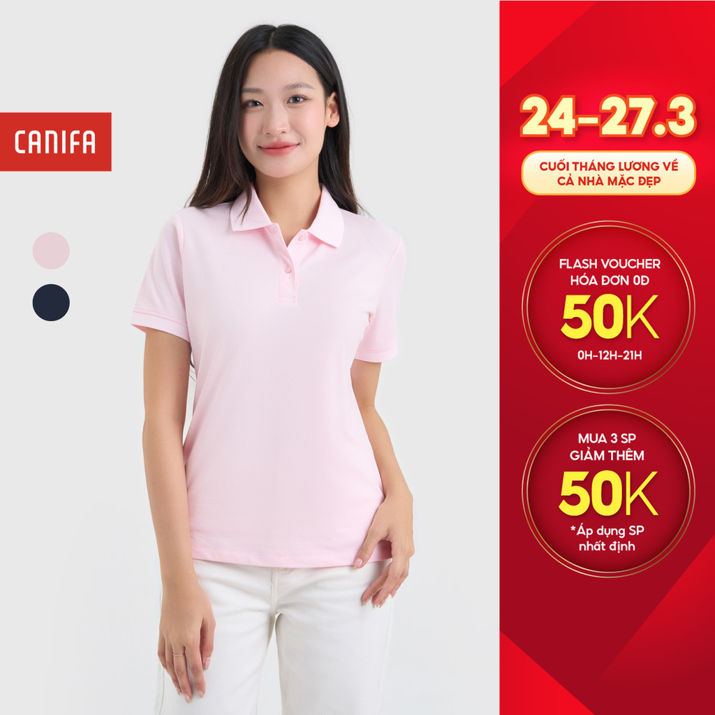 Áo polo nữ basic cộc tay CANIFA 6TP25S004