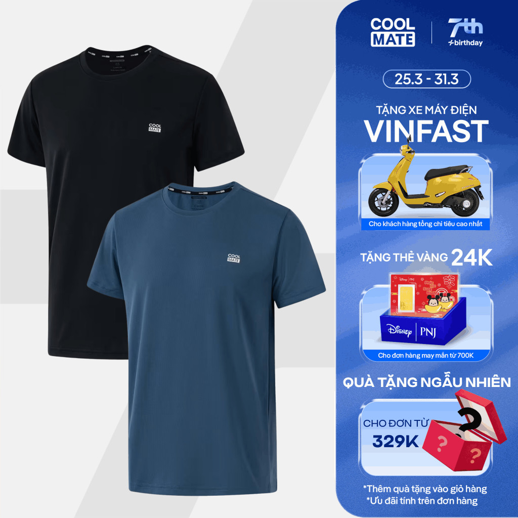 Combo 2 Áo Thun thể thao nam ProMax S1 thấm hút tốt, thoáng khí, nhanh khô Coolmate