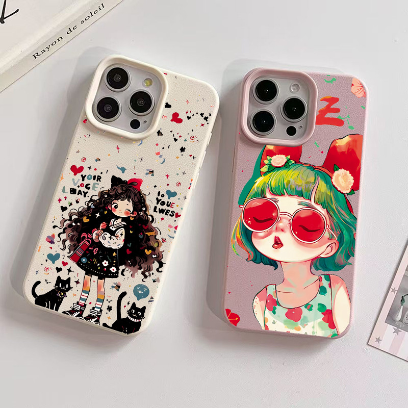 Ốp Điện Thoại Cô Gái Xinh Đẹp Cho Iphone 17 Pro Max 17 Air 16e 16 Pro Max 15 14 13 12 Pro Max 15 16 