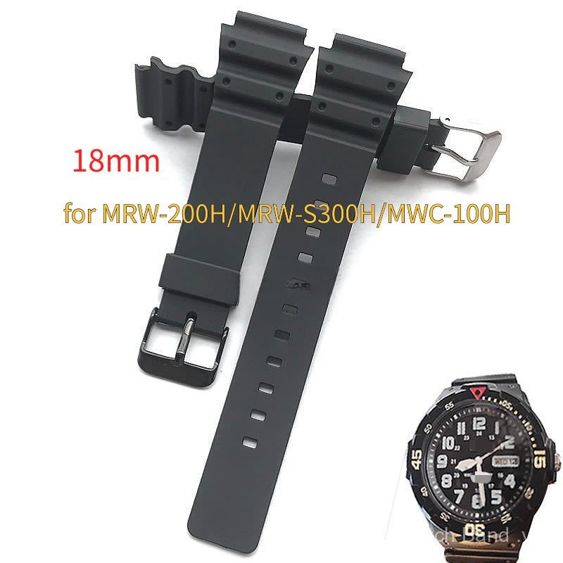 Dây đeo đồng hồ nhựa thân thiện với da linh hoạt 18mm Tương thích cho MRW-200H MRW-S300H MWC-100H Dâ