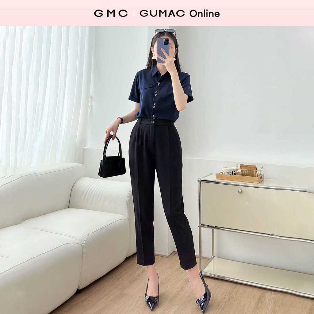 Quần tây nữ baggy ngố vải tuyết mưa đứng form công sở thanh lịch thời trang GUMAC LQF0306