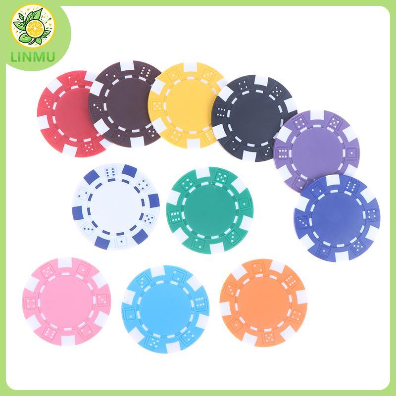 [LINMU] 10 Chiếc Nhựa ABS Poker Chips Casino Texas Hold 'em Poker Đồng Xu Kim Loại 11.5g Chip Poker 