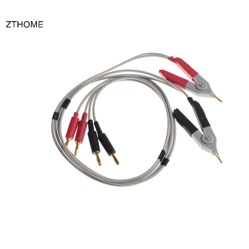 ZTHOME 2x LCR Meter Kẹp điện trở thấp dẫn chuối cắm cho thiết bị đầu cuối Kelvin Test HOT