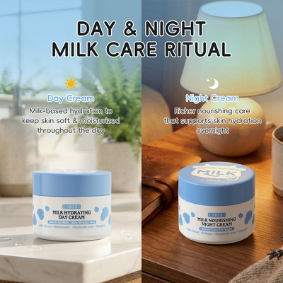 Kem dưỡng ẩm ban ngày LAIKOU & Kem dưỡng ban đêm 30g - Làm trắng da Niacinamide Vitamin E Collagen ẩm hàng ngày Hydrat hóa hàng ngày Sửa chữa qua đêm Bộ kem dưỡng da mặt không béo