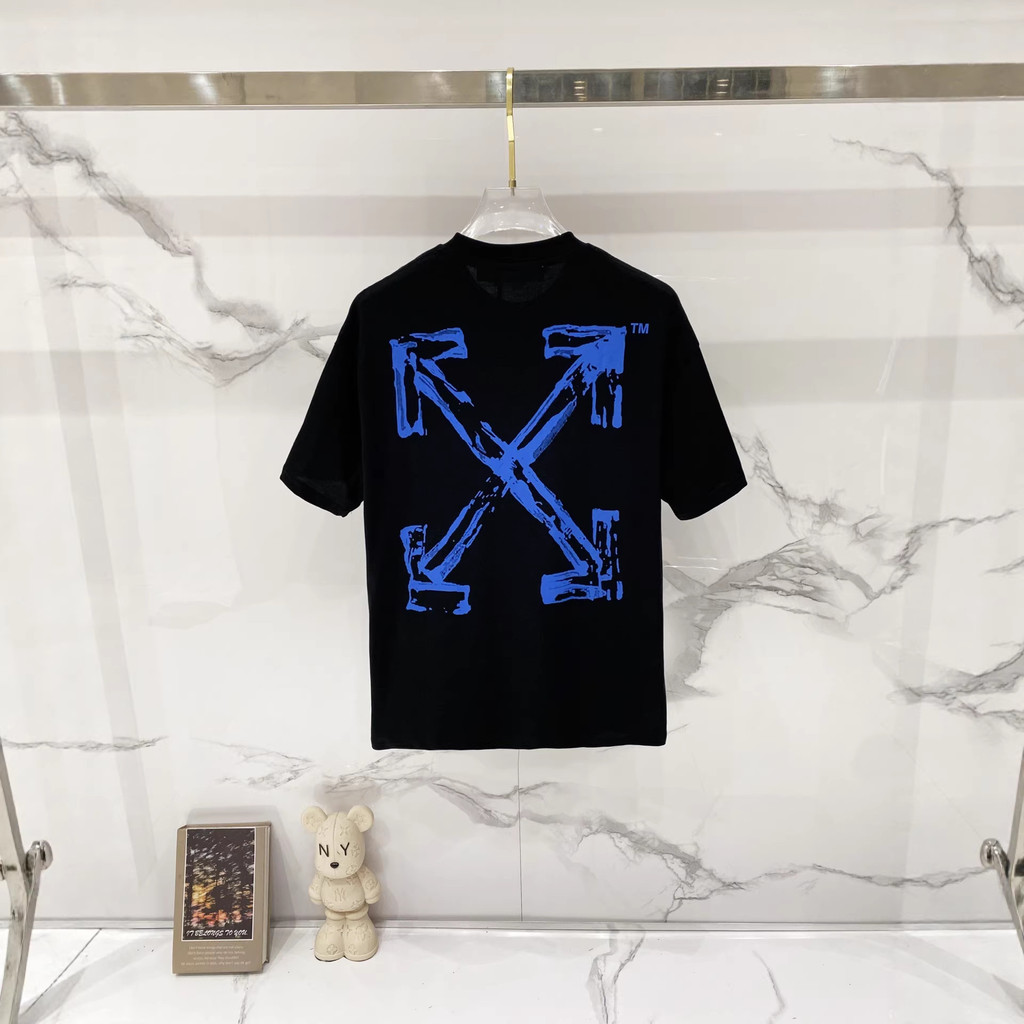 FDA9 Off-White Summer short-sleeve t-shirt with small letter and large arrow print and round neck T 