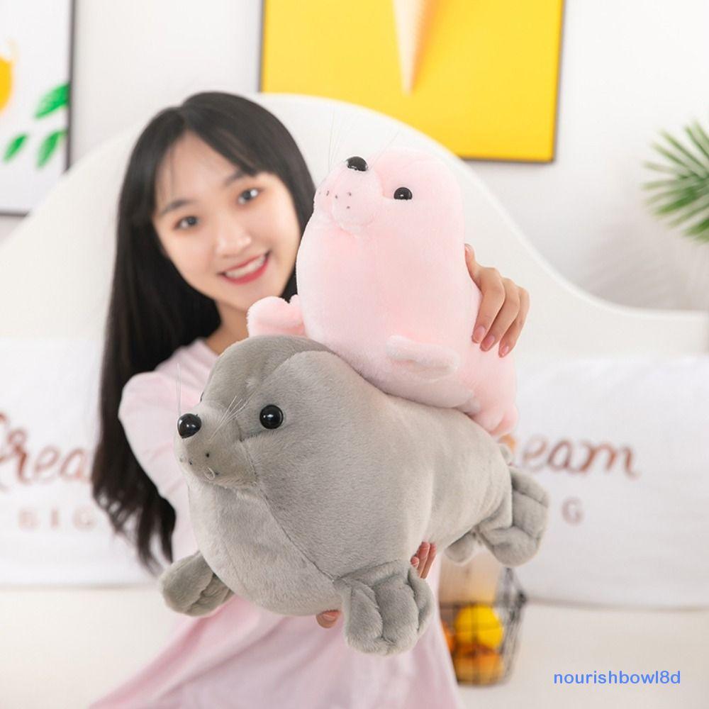 NOURISHBOW Seal Búp bê sang trọng, Gối động vật Fluffy Seal Đồ chơi nhồi bông sang trọng, Lông thú t