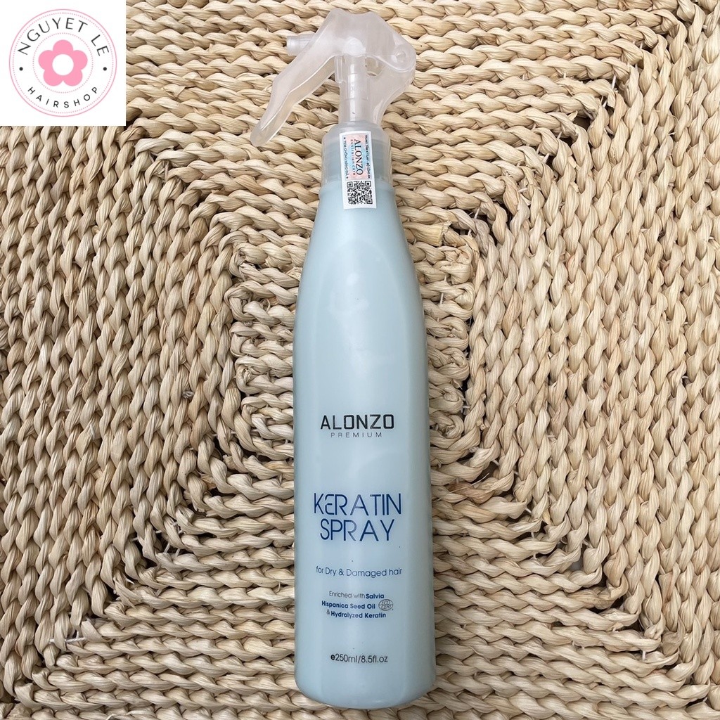 Xịt dưỡng chống chẻ ngọn tóc Alonzo Keratin Spray 250ml NL