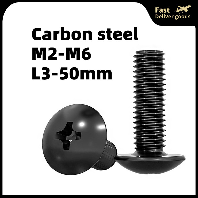 đen Vít Đầu Dẹt Bằng Thép Không Gỉ 304 M2M3M4 Chuyên DụngM2 / M2.5 / M3 / M4 / M5 / M6/Phillips Larg