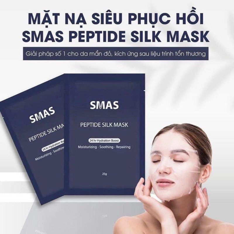 1-5 miếng Mặt nạ dưỡng da - SMAS Peptide Silk Mask, hiệu SMAS, (25gr/miếng) - hạn 2028 HQ mặt nạ sma