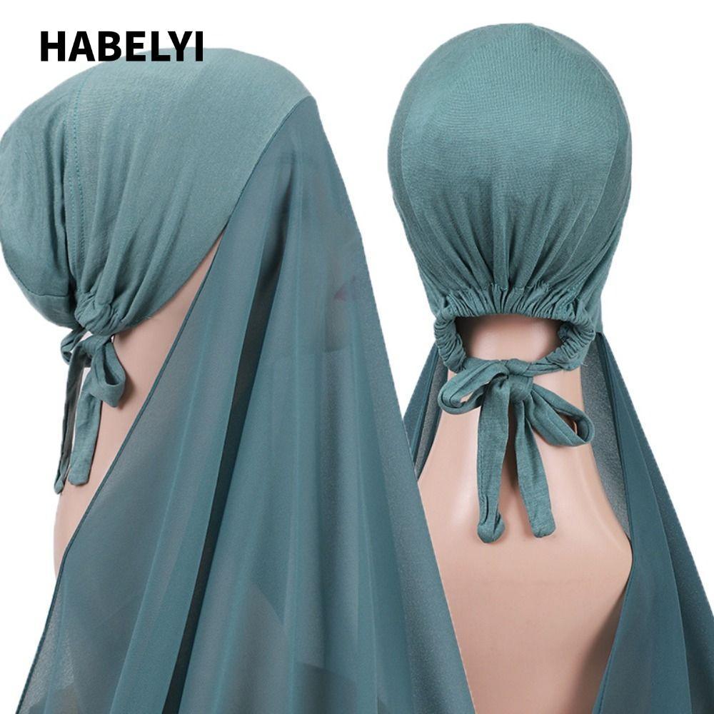 Khăn Choàng Voan HABELYI - Hijab Dễ Mặc, Màu Trơn, Cultural Wear
