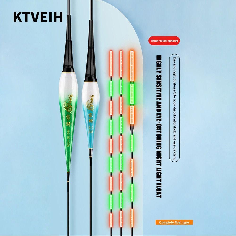 Phao câu cá điện tử KTVEIH, Phao đèn báo Nano, Phao câu cá đuôi dài 2 đèn Phao câu cá trên đá Câu cá