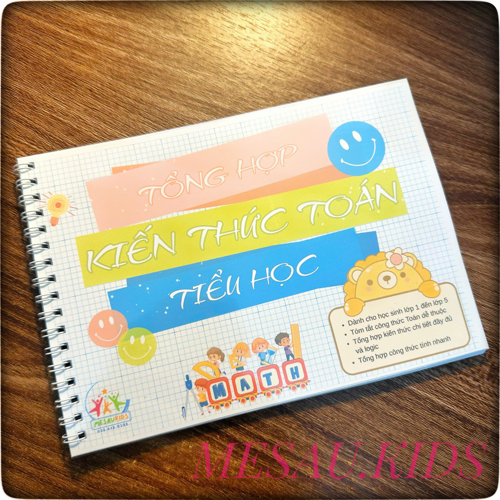 Sổ Học Liệu Tổng Hợp Công Thức Toán Tiểu Học Đầy Đủ Kiến Thức Dành Cho Học Sinh Tiểu Học