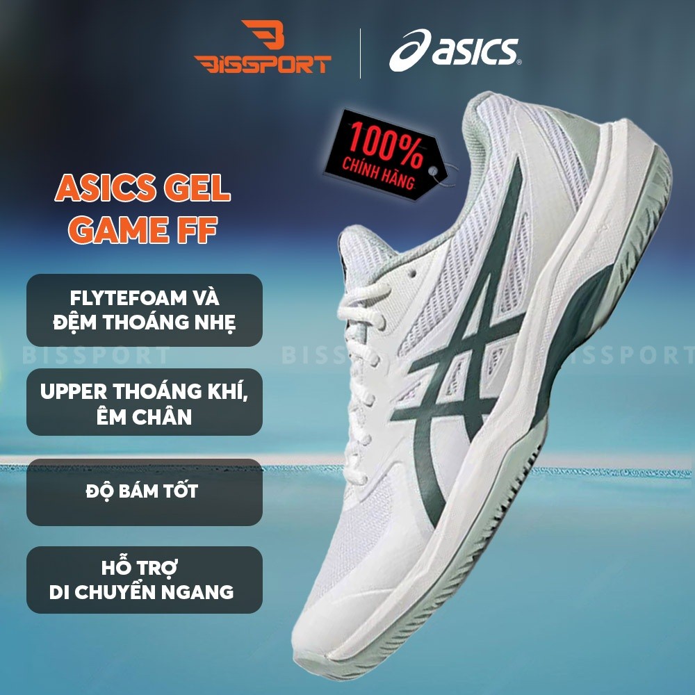 Giày Tennis/Pickleball ASICS GAME FF Chính Hãng – Trắng Xanh Matcha – Bám Sân – Công Nghệ GEL™ Giảm 