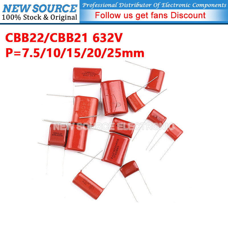 [10 chiếc] Tụ điện CBB22 / 21 630V 7.5 / 10 / 15 / 20 / 25 mm 182J 102J 222J 822J 153J 103J 473J 0.0