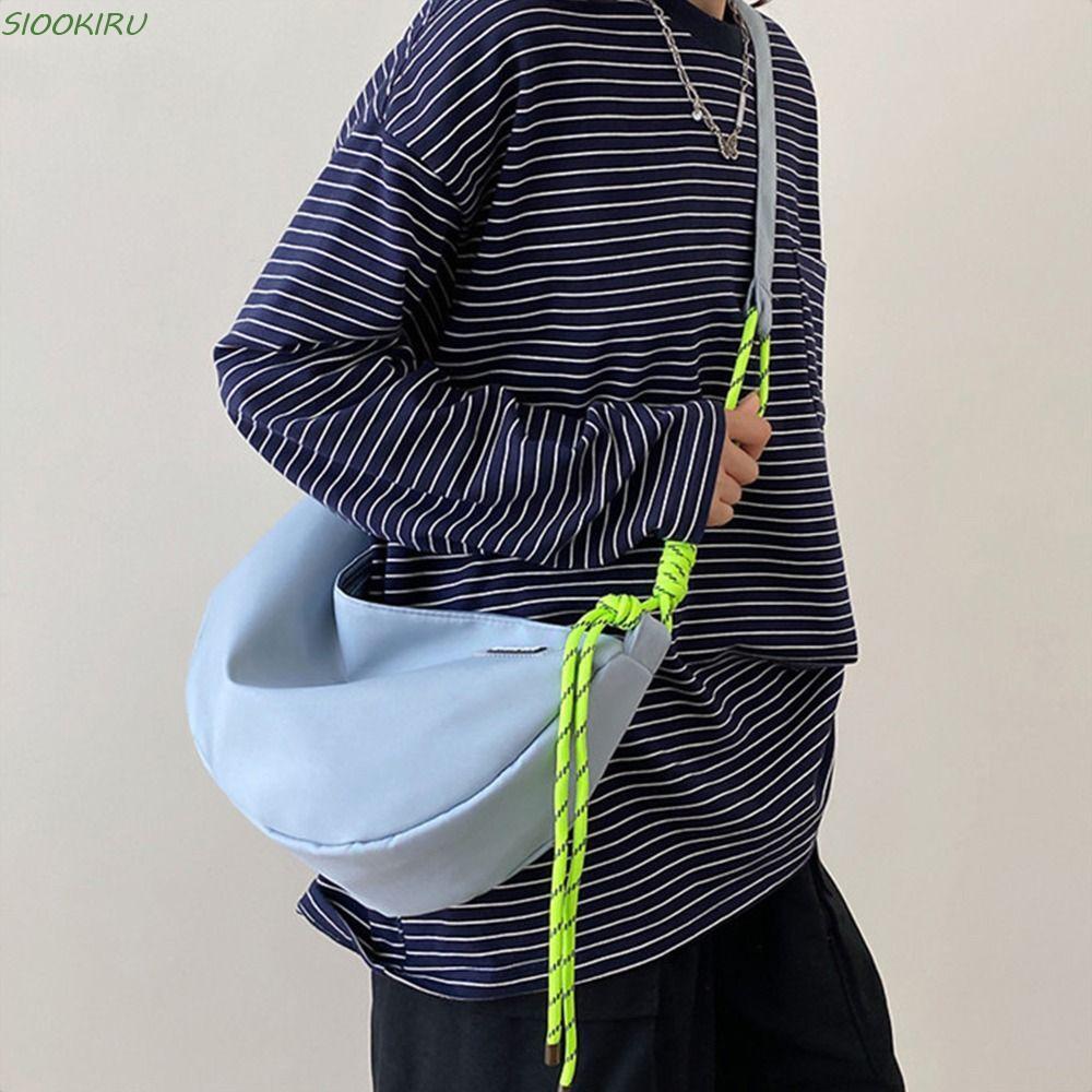 Túi đeo chéo nylon SIOOKIRU, Túi đeo chéo màu trơn thời trang, Túi đeo vai dây nylon đa chức năng th