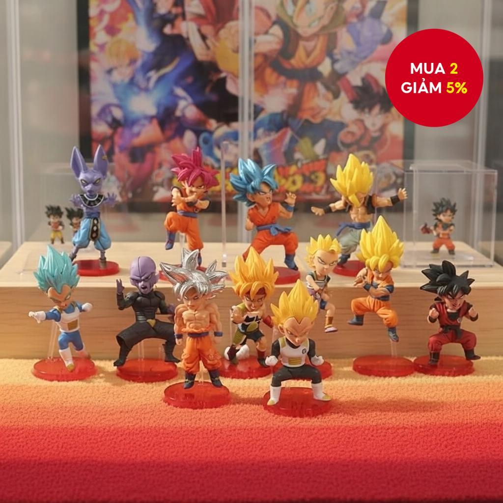 Bandai 12 cái 8cm Mô Hình Mini Dragon Ball Anime Goku Vegeta Beerus Broli Super Saiyan PVC Sưu Tập T