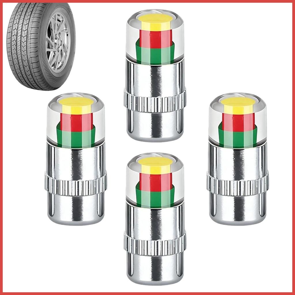 Mũ Áp Lực Lốp 4 Miếng 3 Màu 2.4Bar 36PSI Màn Hình Van Thân Mũ Cho Ô Tô Ô Tô Xe Tải SUV Xe Kéo piemy