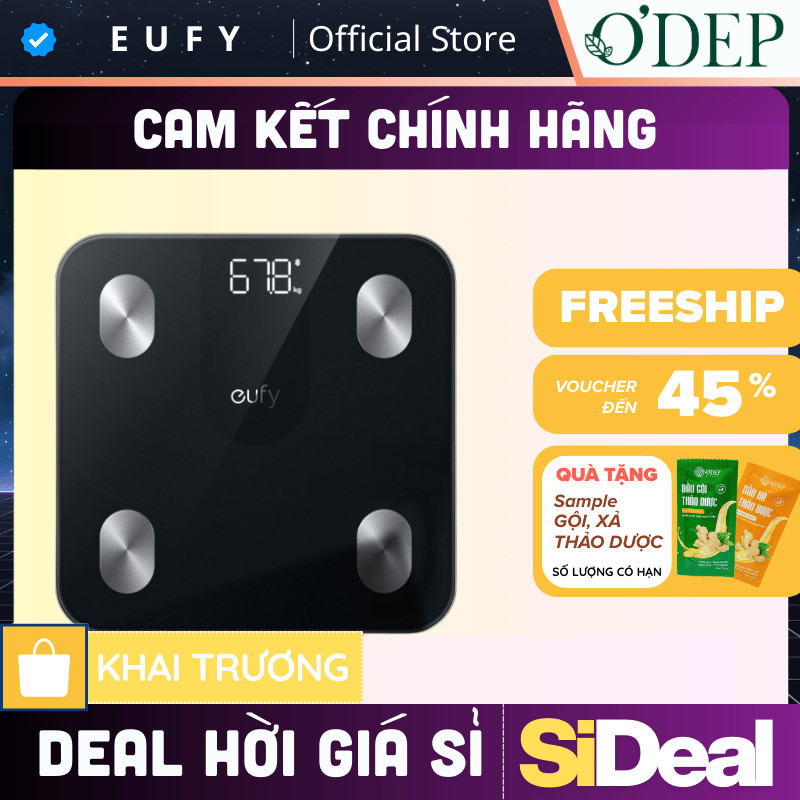 Cân điện tử thông minh Eufy A1, phân tích 12 chỉ số cơ thể, kết nối Bluetooth - HAPOS HOF