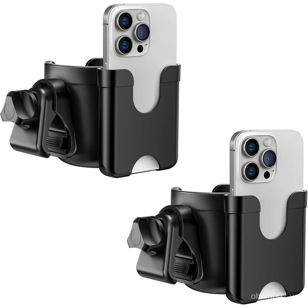 Guiseapue 2 gói Giá đỡ cốc cho xe tập đi: Giá đỡ cốc xe đẩy kèm giá đỡ điện thoại, Phụ kiện xe lăn /