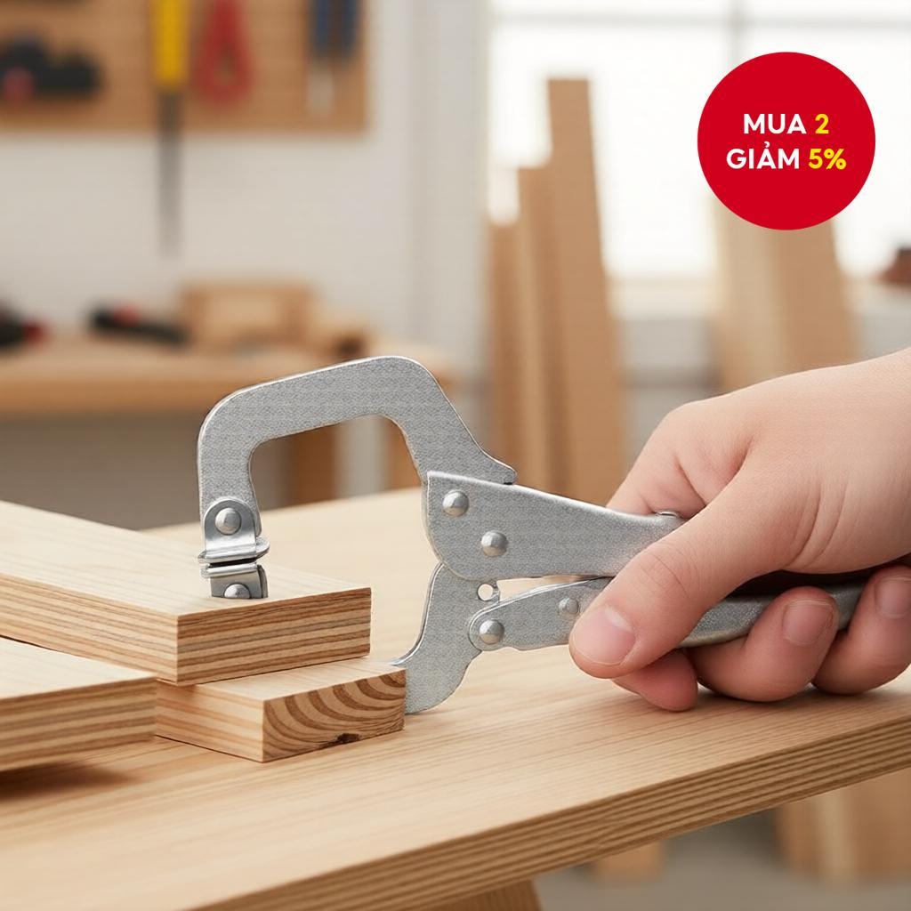 Kẹp chữ C 6 inch với miếng xoay, kẹp khóa chữ C chịu lực cao dùng cho hàn và cải thiện nhà cửa.