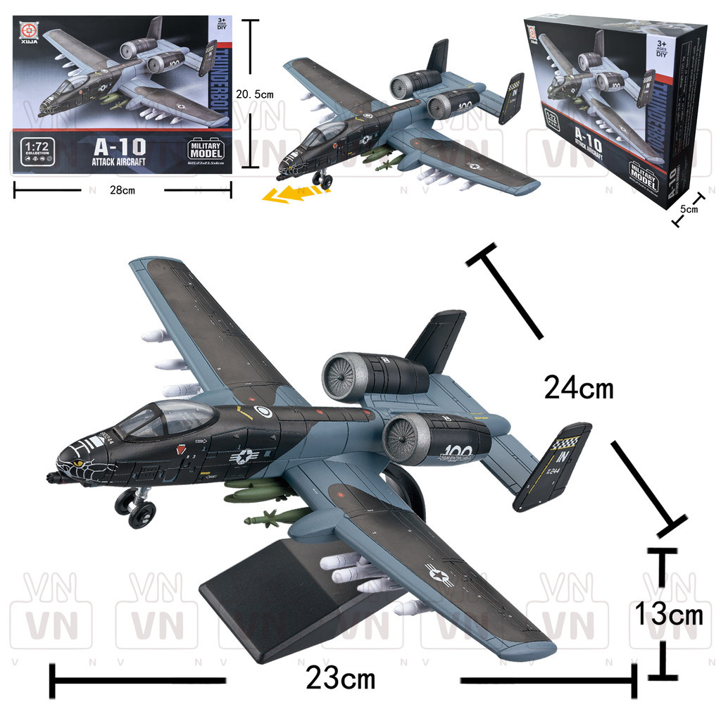 Mô Hình Máy Bay Xe Tăng Lắp Ráp A10 - Đen J35 T14 Armata Bằng Nhựa Cứng Quà Tặng Trang Trí Decor M21