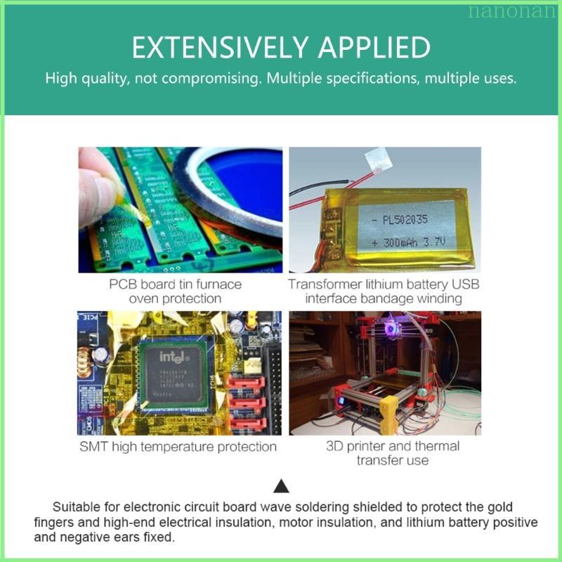 Nan 36 08Yard Băng cách nhiệt chịu nhiệt Băng PET cho hàn cách nhiệt Bảng mạch điện tử Re