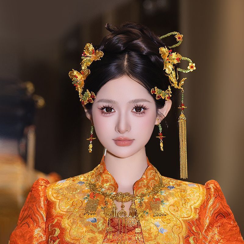 Đồ trang sức tóc cô dâu Trung Quốc mới, đính hạt ánh sáng - G0346