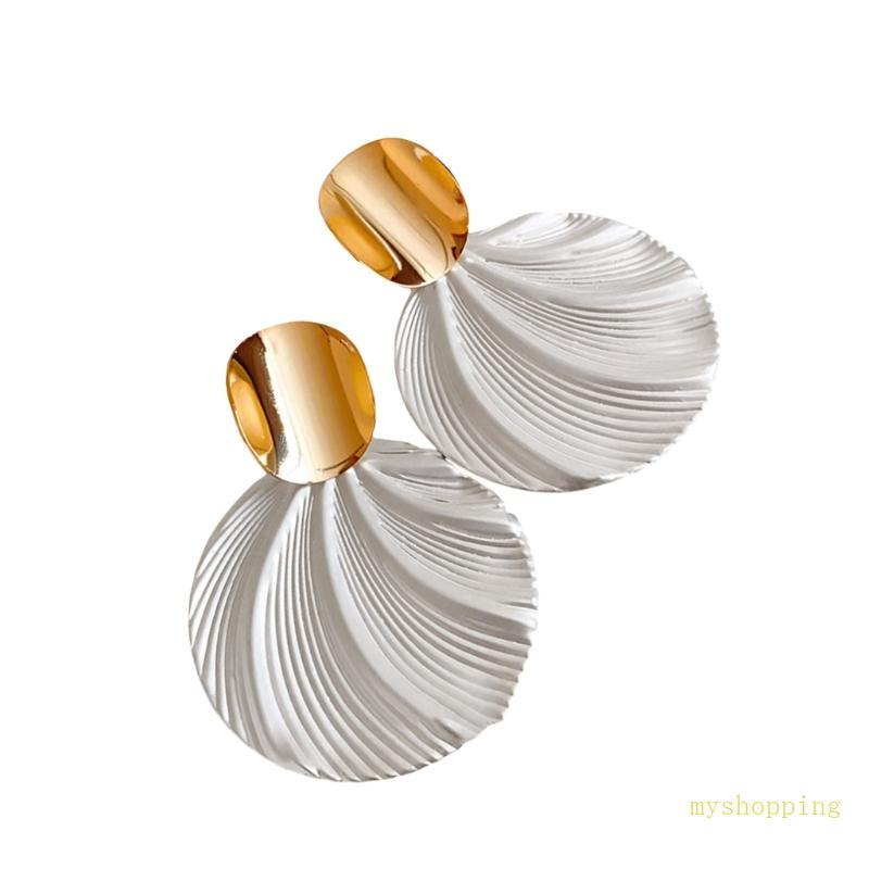 Elegant Sea Shell Clip On Earrings for Women Banquet Holiday Jewelry Accessories