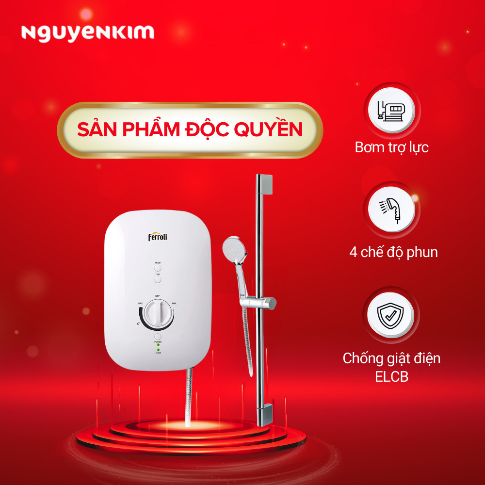 Máy nước nóng Ferroli Divo SPK 4.5S Trắng