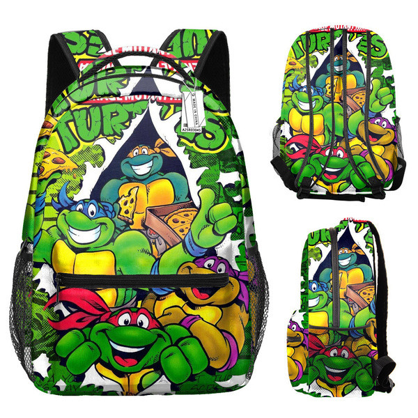 women's school bags backpacks for preschool children men's school bags Anime Hoạt Hình Ninja Rùa Ba 