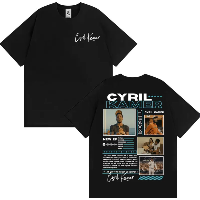 Rapper Cyrill Camer Retinol Album Tour Sản Phẩm Áo nam Nữ Bông Tai Kẹp Vintage Tay Ngắn 1 Cotton