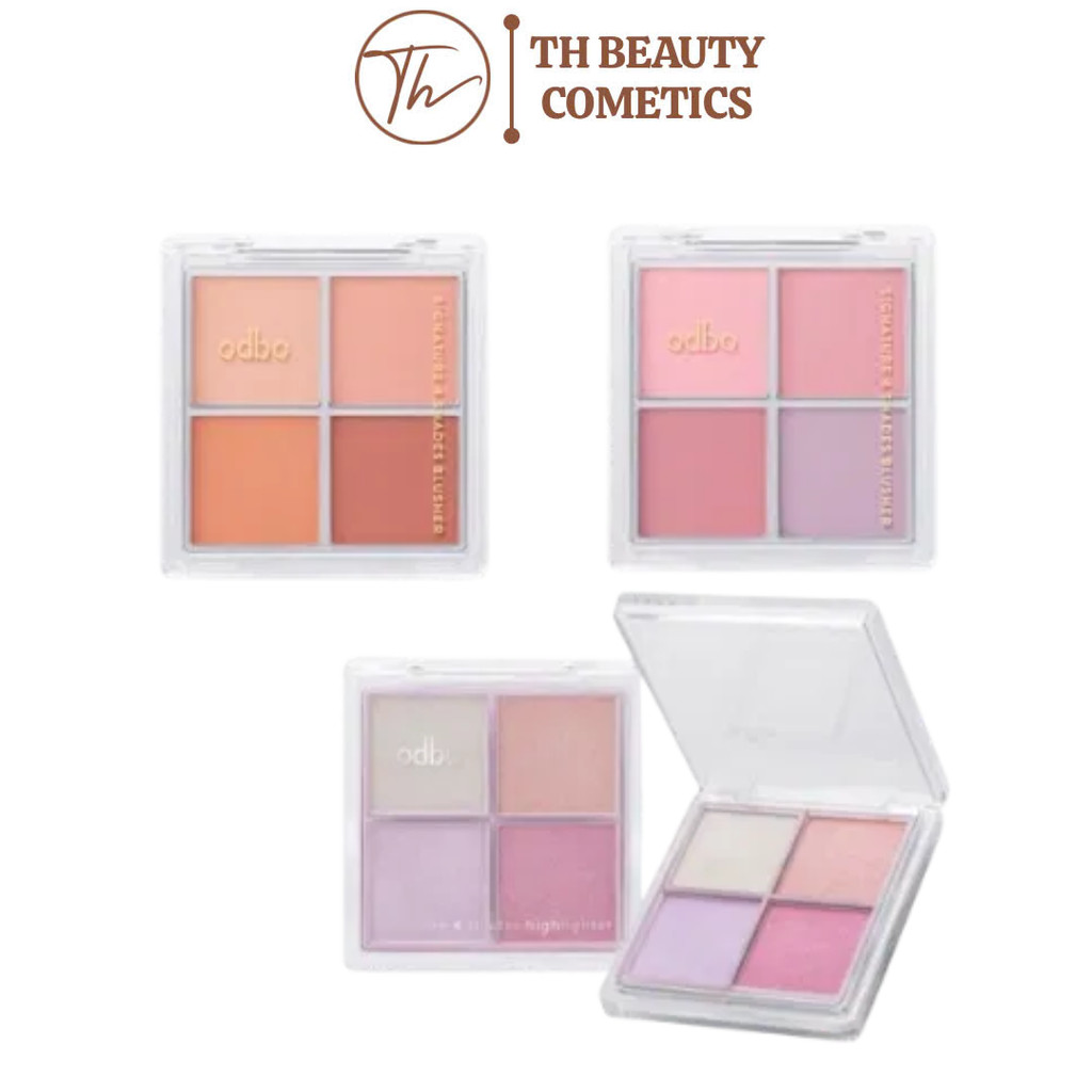 [ODBO] Phấn Má Hồng 4 Ô Odbo Signature 4 shades bluscher OD1309 Thái Lan màu tươi bắt mắt TH beauty 
