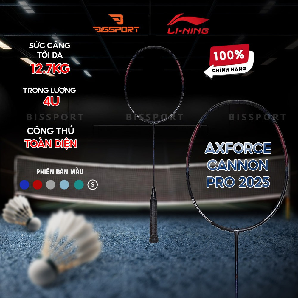 Vợt Cầu Lông Lining Axforce Canon Pro 2025 Chính Hãng - Màu Đen - Thiên Công - Toàn Diện - Bền Bỉ - 