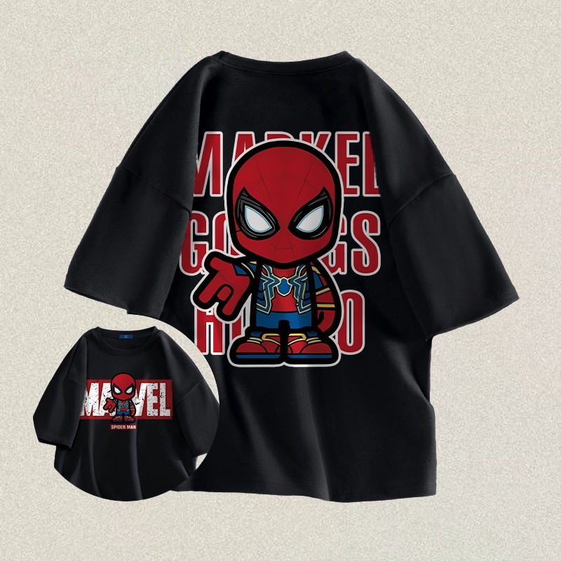 RENELLE Kaos T-shirt Pria Oversize | Kaos Sablon “Friendly Little Spider” | Kaos Pria Distro Origina