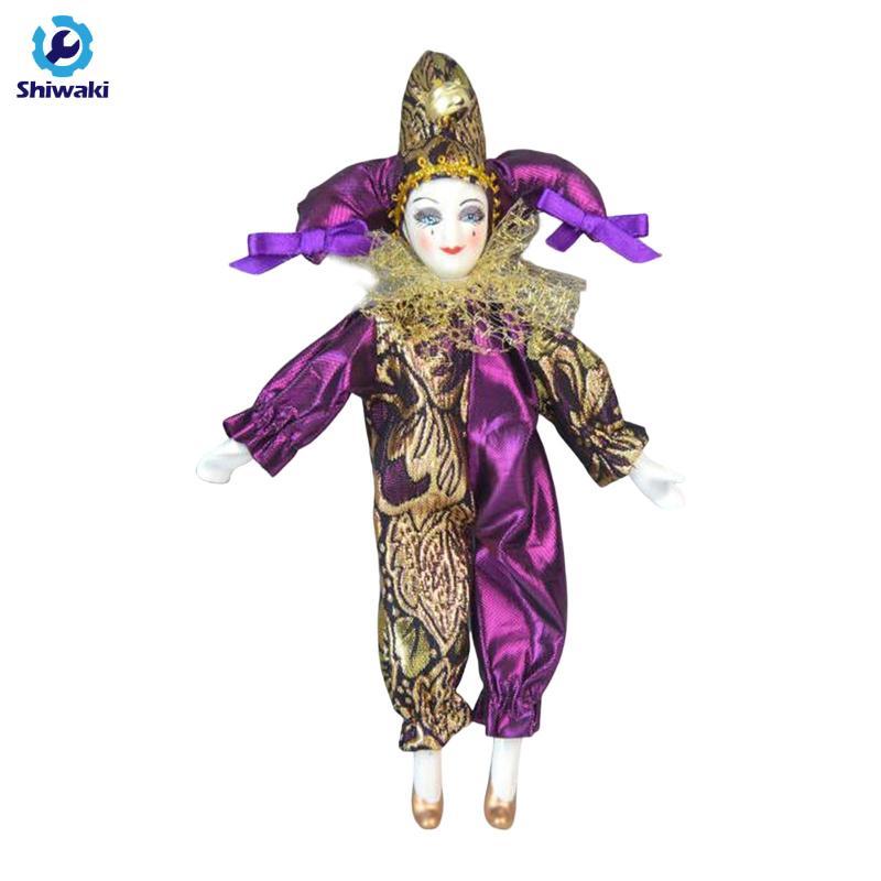 Mô hình góc búp bê chú hề 8in, Đồ chơi sưu tập hình búp bê Harlequin ngộ nghĩnh, Halloween