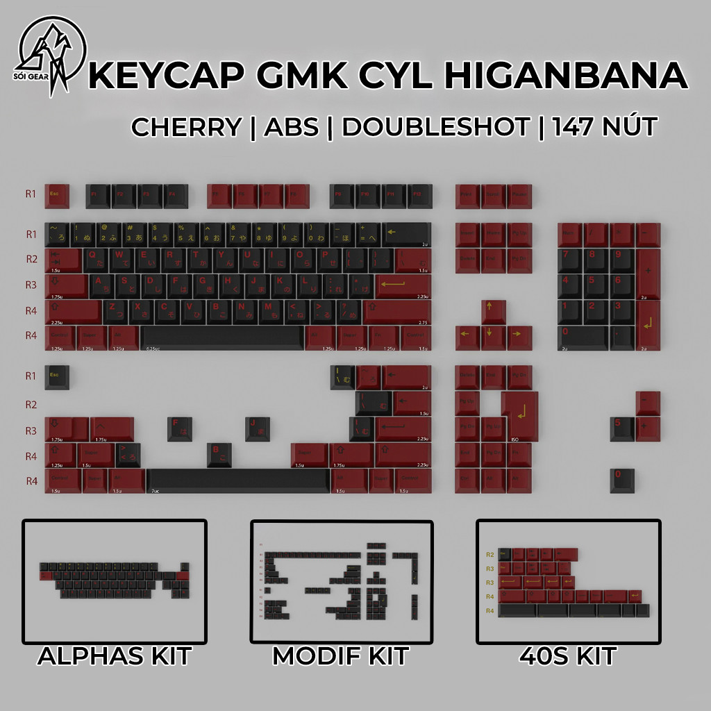 [HỎA TỐC HN - HCM] Keycap Cherry GMK CYL Higanbana ABS Doubleshot