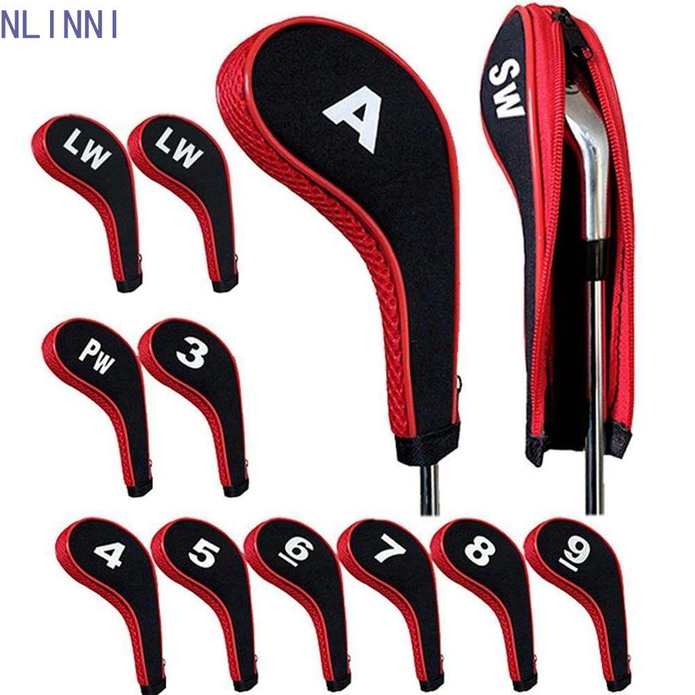 NLINNI Golf Iron Headcover 3-9, P, S, A Wedge Cover 12 Chiếc Golf Iron Covers Set Vỏ Bảo Vệ Thiết Bị