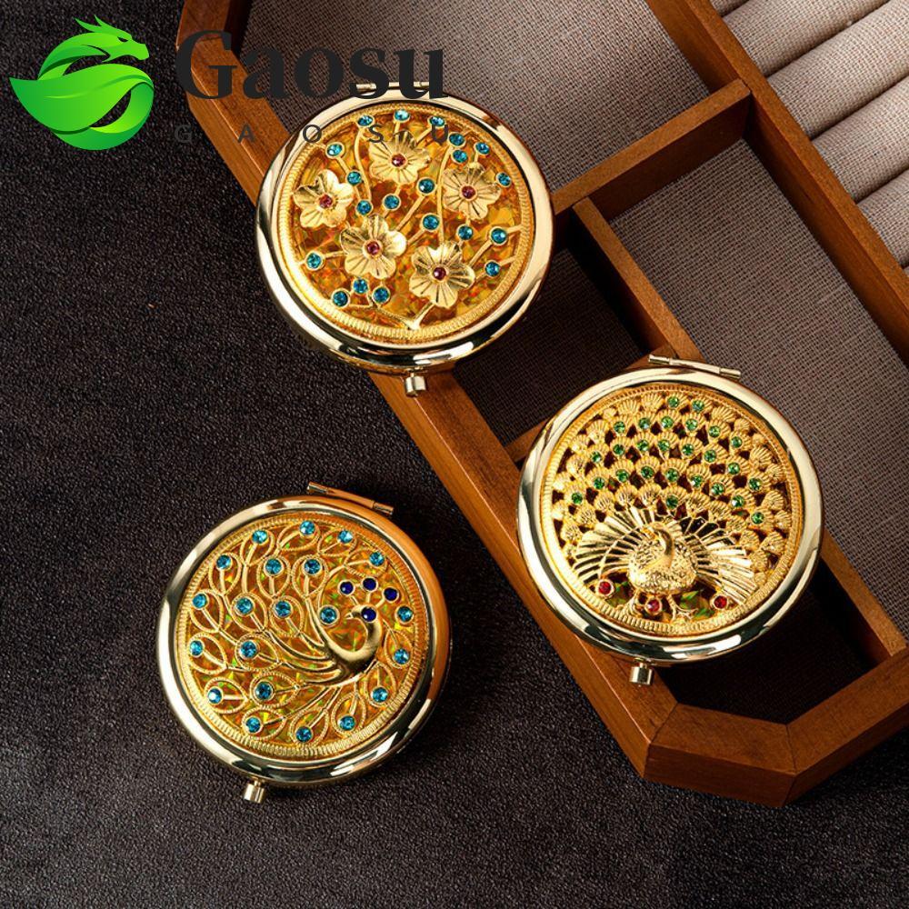 Gaosu Gương tinh tế GAOSU, Gương di động trang trí, Gương làm đẹp Gương bỏ túi kim loại Gliter thanh