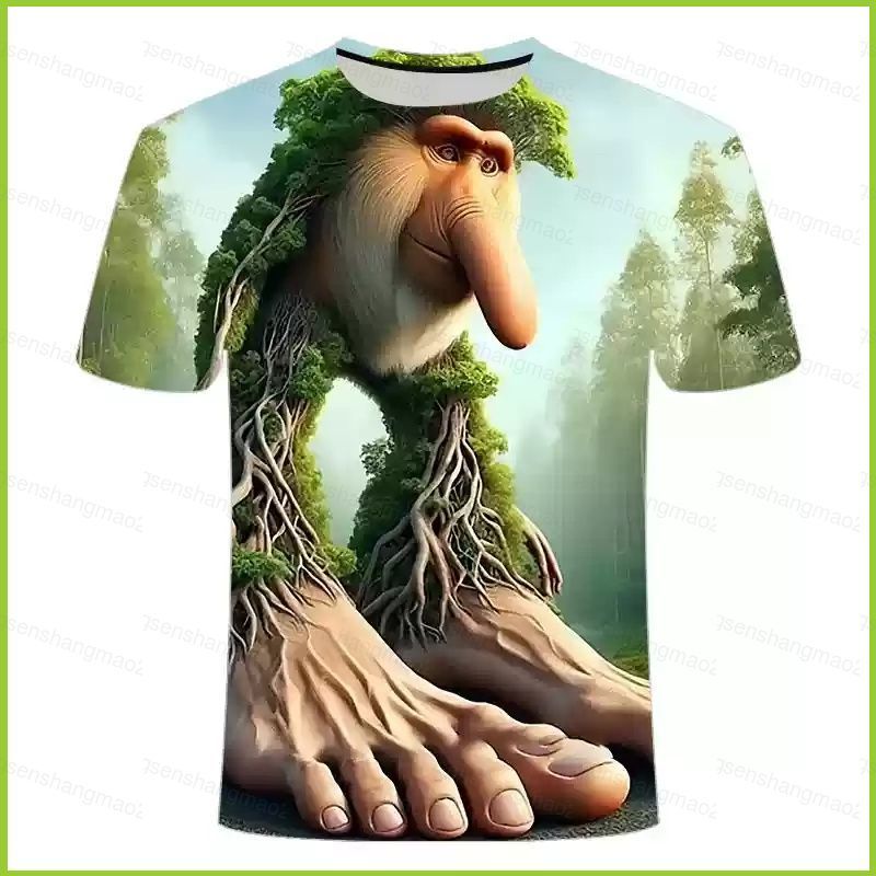 Áo Thun Động Vật Ngộ Nghĩnh Brainrot, Tay Ngắn