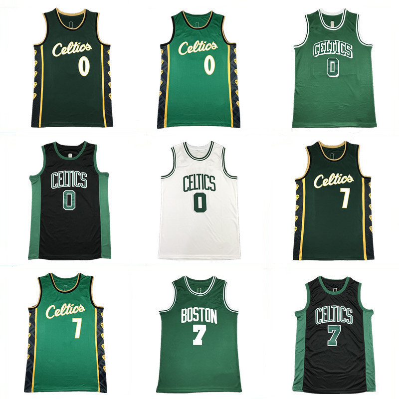 Nam Celtics Tatum số 0 Jersey, quần short bóng rổ màu nâu - Hợp mặc mùa hè.