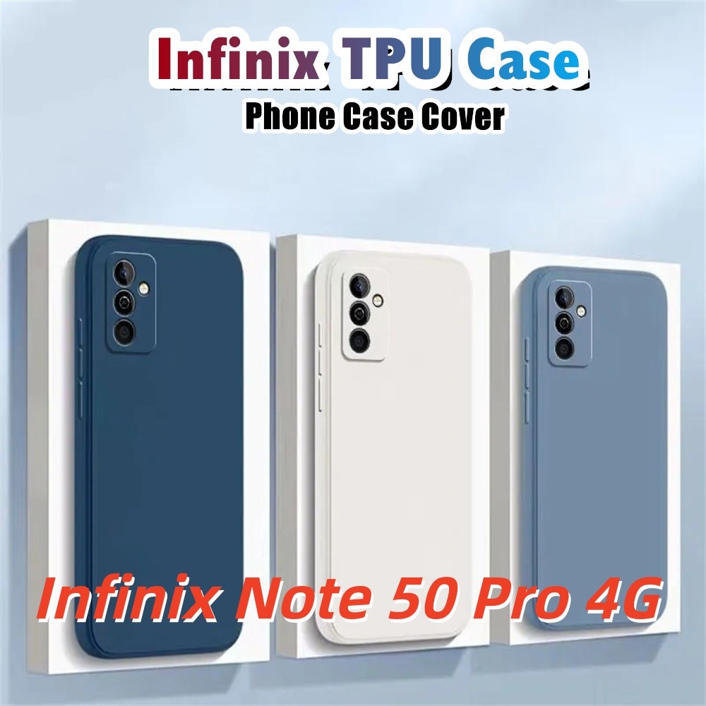 Dành Cho Infinix Note 50 Pro 4G Cover Dễ Dàng Tháo Rời Màu Đen Cổ Điển Silicon Full Case Cổ Điển Đơn