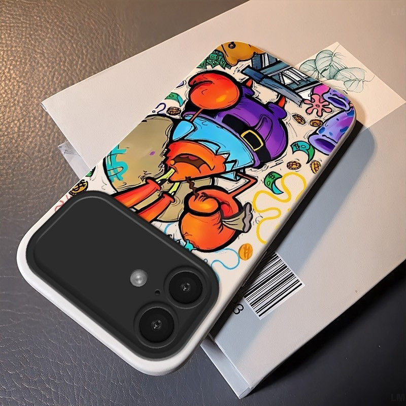 Ốp Lưng Túi Đựng Tiền Cũ Cua Hoạt Hình Thích Hợp Cho iPhone 14Pro 17 Vỏ Bảo Vệ Silicon Mờ 15ProMax 1