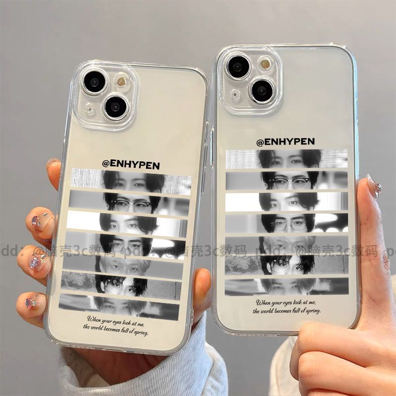 Ốp điện thoại trong suốt Enhypen HEESEUNG SUNGHOO NI-KI phù hợp cho iPhone 17 / 16 / 14