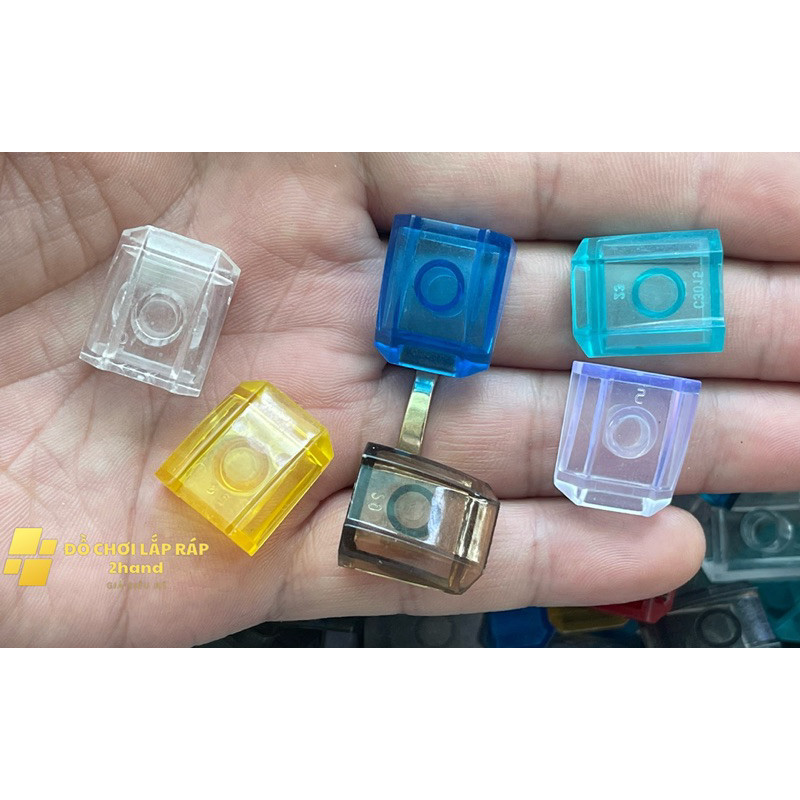 Đồ chơi lắp ráp - Combo 20 miếng ngói, gạch nêm uốn dốc cong 2x2x2/3 trong suốt - gạch non tương thí